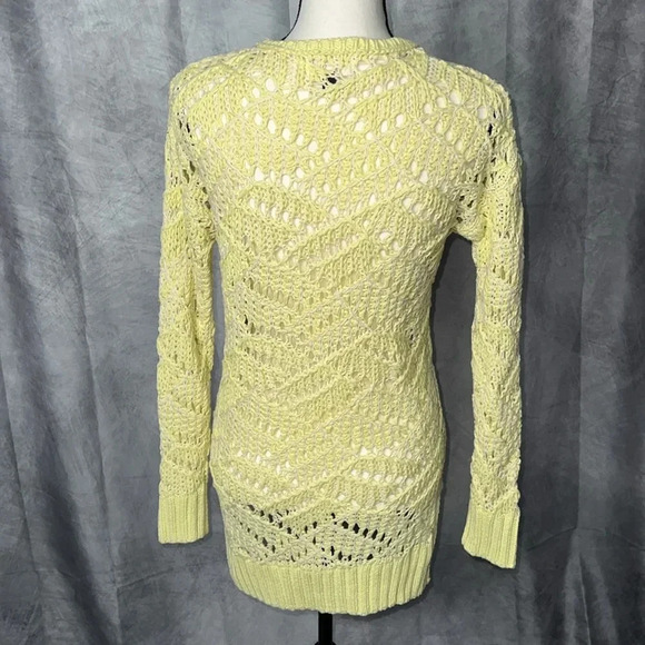 Universal Thread Yellow & Cream Open Knit Tunic Sweater - size XS - Picture 5 of 11